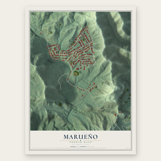 Marueño, Puerto Rico map print, the full design