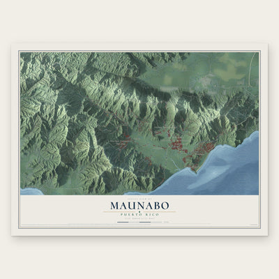 Maunabo, Puerto Rico map print, the full design