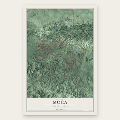 Moca, Puerto Rico map print, the full design