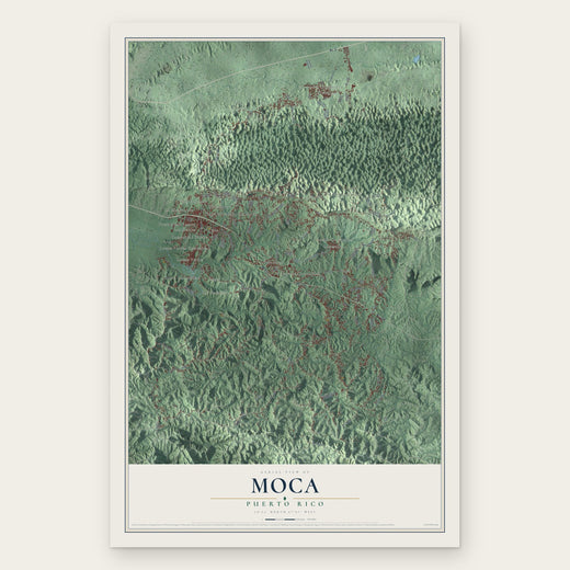 Moca, Puerto Rico map print, the full design