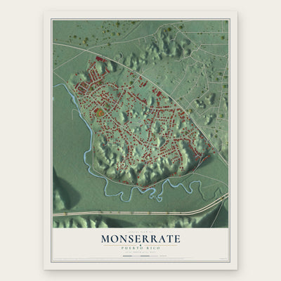 Monserrate, Puerto Rico map print, the full design