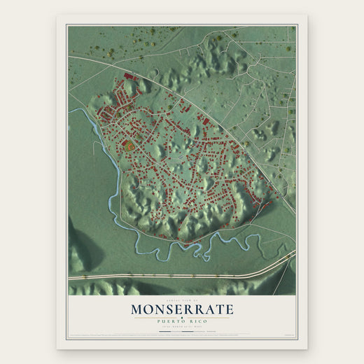 Monserrate, Puerto Rico map print, the full design