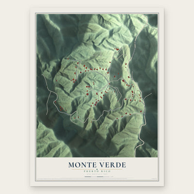 Monte Verde, Puerto Rico map print, the full design