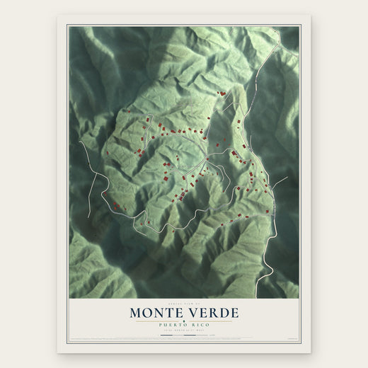 Monte Verde, Puerto Rico map print, the full design