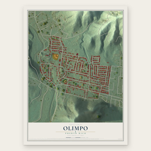 Olimpo, Puerto Rico map print, the full design