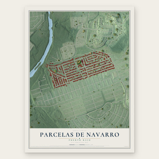 Parcelas de Navarro, Puerto Rico map print, the full design