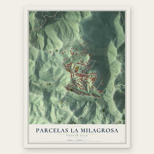 Parcelas La Milagrosa, Puerto Rico map print, the full design