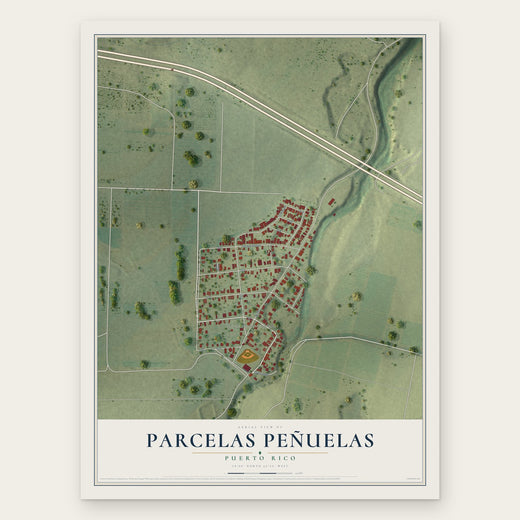 Parcelas Peñuelas, Puerto Rico map print, the full design