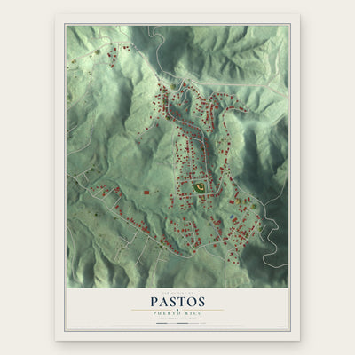 Pastos, Puerto Rico map print, the full design