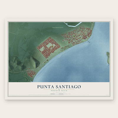 Punta Santiago, Puerto Rico map print, the full design