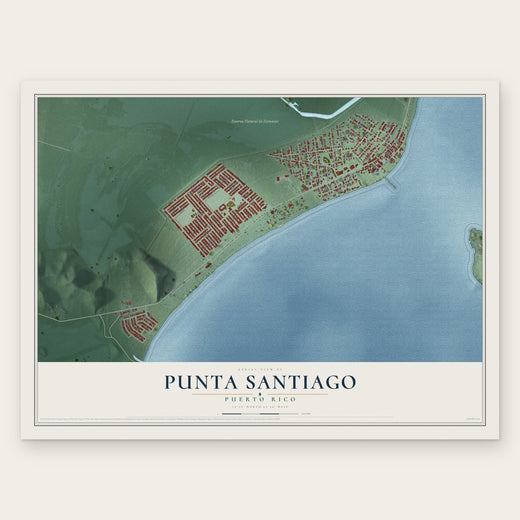 Punta Santiago, Puerto Rico map print, the full design