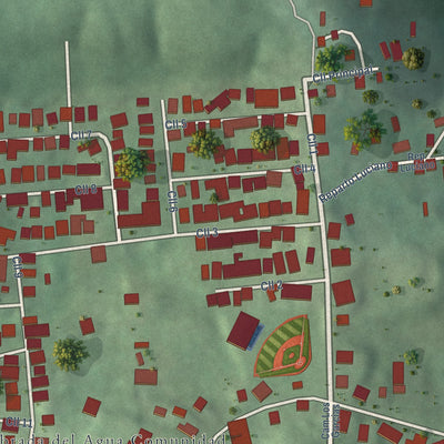 Close-up of the map of Quebrada del Agua, Puerto Rico print showing street and building detail