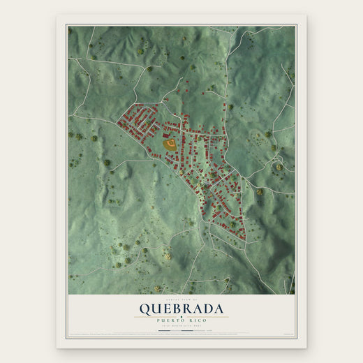 Quebrada, Puerto Rico map print, the full design