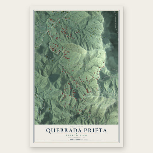 Quebrada Prieta, Puerto Rico map print, the full design