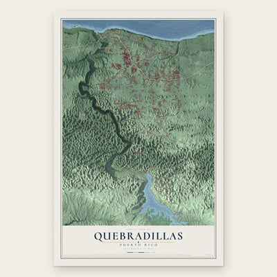 Quebradillas, Puerto Rico map print, the full design