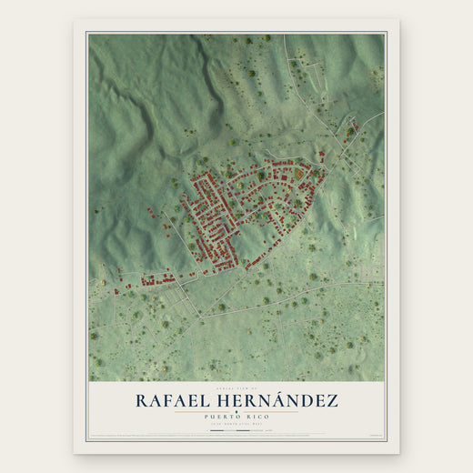 Rafael Hernández, Puerto Rico map print, the full design