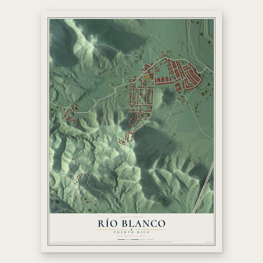 Río Blanco, Puerto Rico map print, the full design