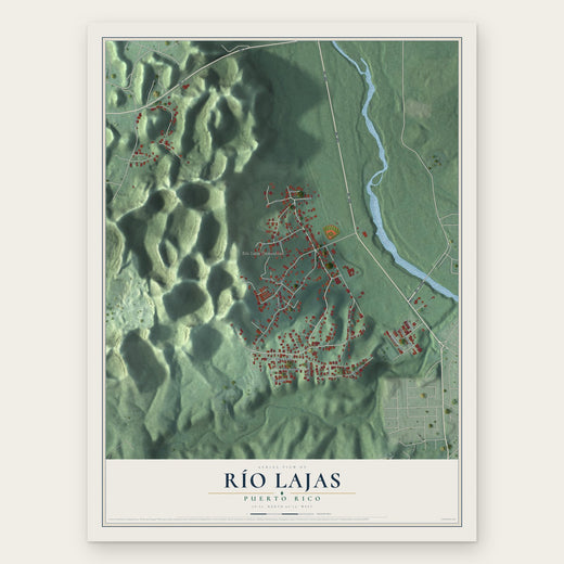 Río Lajas, Puerto Rico map print, the full design