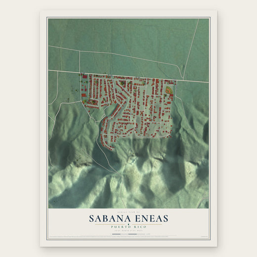 Sabana Eneas, Puerto Rico map print, the full design