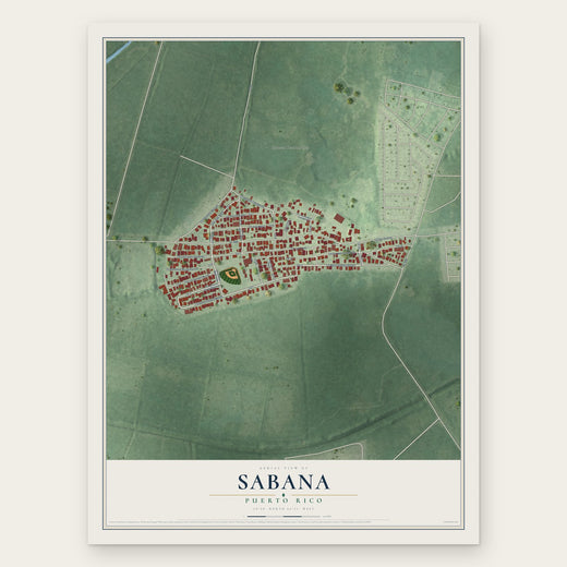 Sabana, Puerto Rico map print, the full design