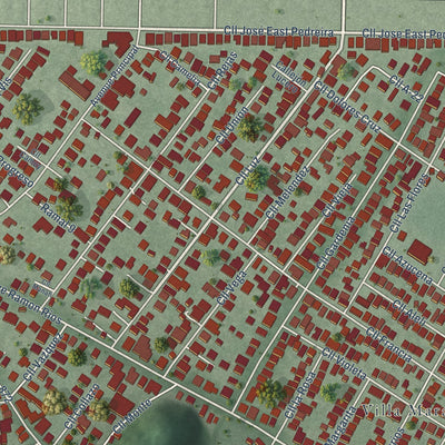 Close-up of the map of Sabana Seca, Puerto Rico print showing street and building detail