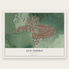 San Isidro, Puerto Rico map print, the full design