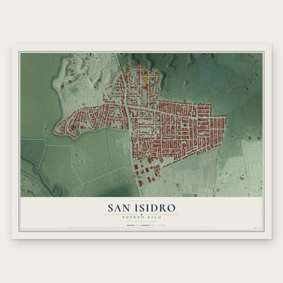 San Isidro, Puerto Rico map print, the full design