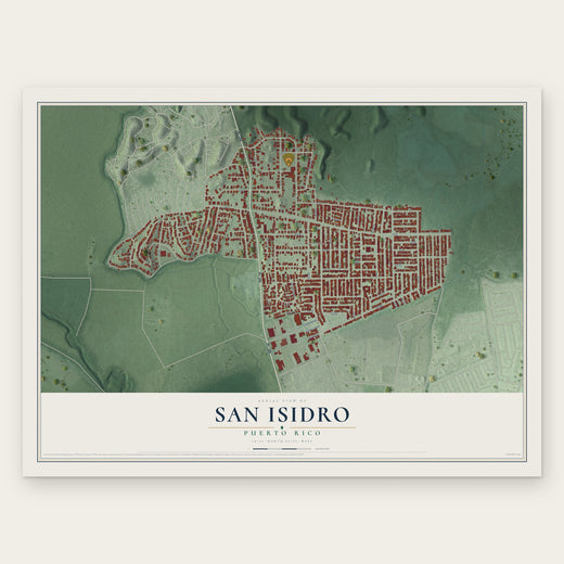 San Isidro, Puerto Rico map print, the full design