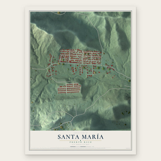 Santa María, Puerto Rico map print, the full design