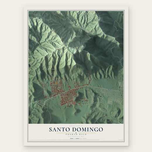 Santo Domingo, Puerto Rico map print, the full design