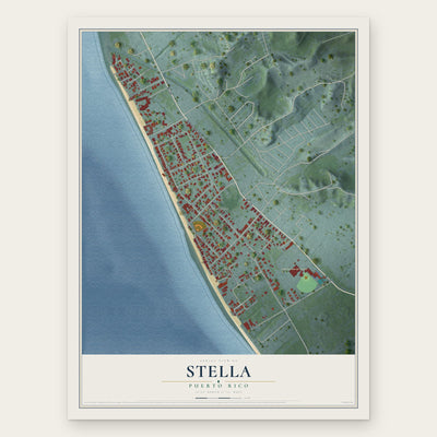 Stella, Puerto Rico map print, the full design