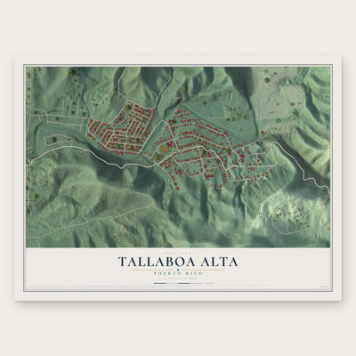 Tallaboa Alta, Puerto Rico map print, the full design