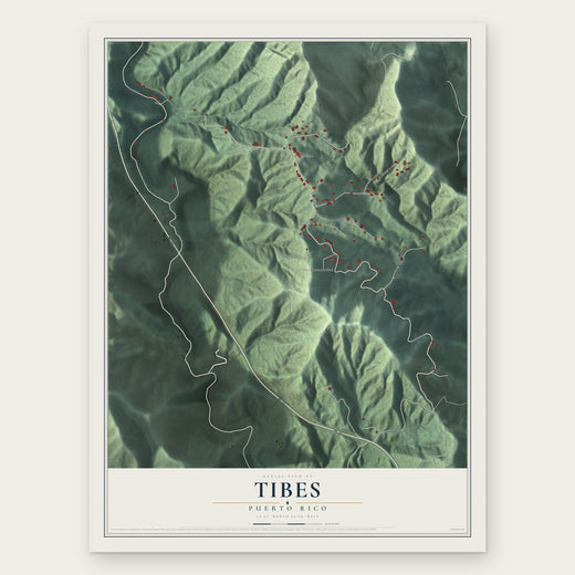 Tibes, Puerto Rico map print, the full design