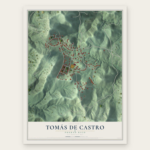 Tomás de Castro, Puerto Rico map print, the full design