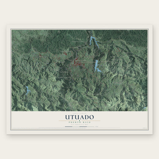 Utuado, Puerto Rico map print, the full design