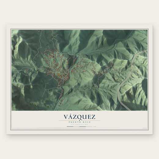 Vázquez, Puerto Rico map print, the full design