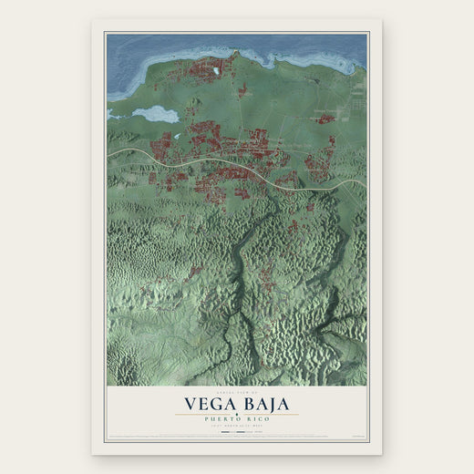 Vega Baja, Puerto Rico map print, the full design