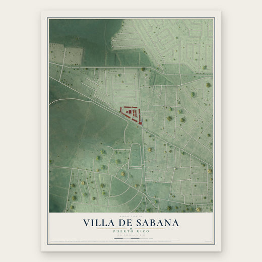 Villa de Sabana, Puerto Rico map print, the full design