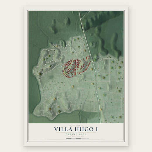 Villa Hugo I, Puerto Rico map print, the full design
