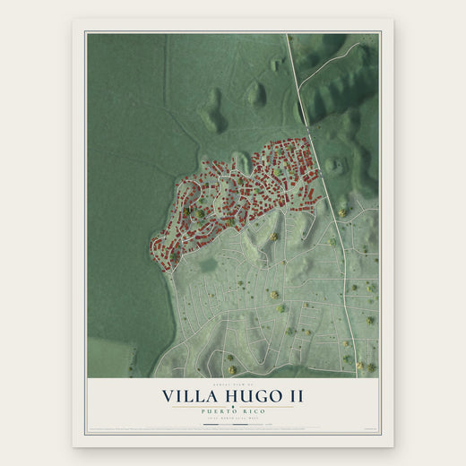 Villa Hugo II, Puerto Rico map print, the full design