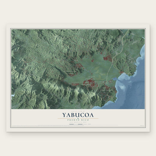 Yabucoa, Puerto Rico map print, the full design