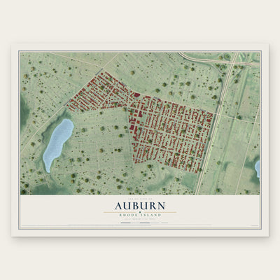 Auburn, Rhode Island map print, the full design