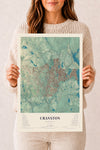 Map of Cranston, Rhode Island, 12 x 18 inch unframed archival matte print
