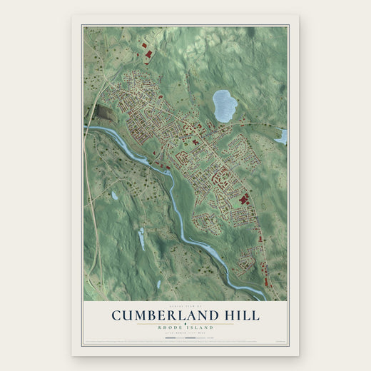 Cumberland Hill, Rhode Island map print, the full design