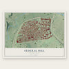 Federal Hill, Rhode Island map print, the full design