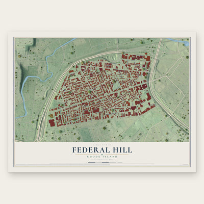 Federal Hill, Rhode Island map print, the full design