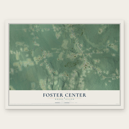 Foster Center, Rhode Island map print, the full design