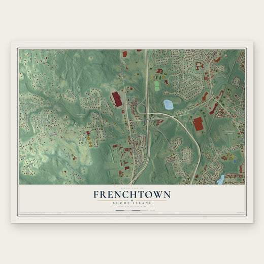 Frenchtown, Rhode Island map print, the full design