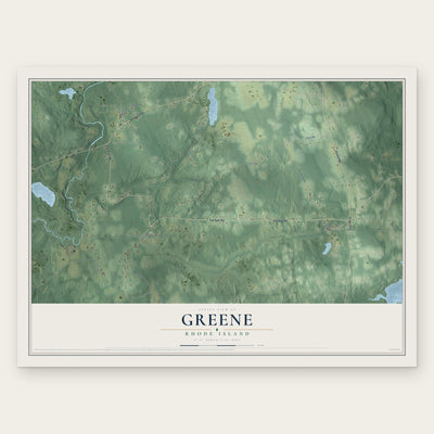 Greene, Rhode Island map print, the full design