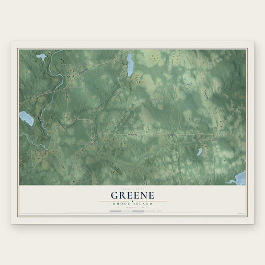 Greene, Rhode Island map print, the full design